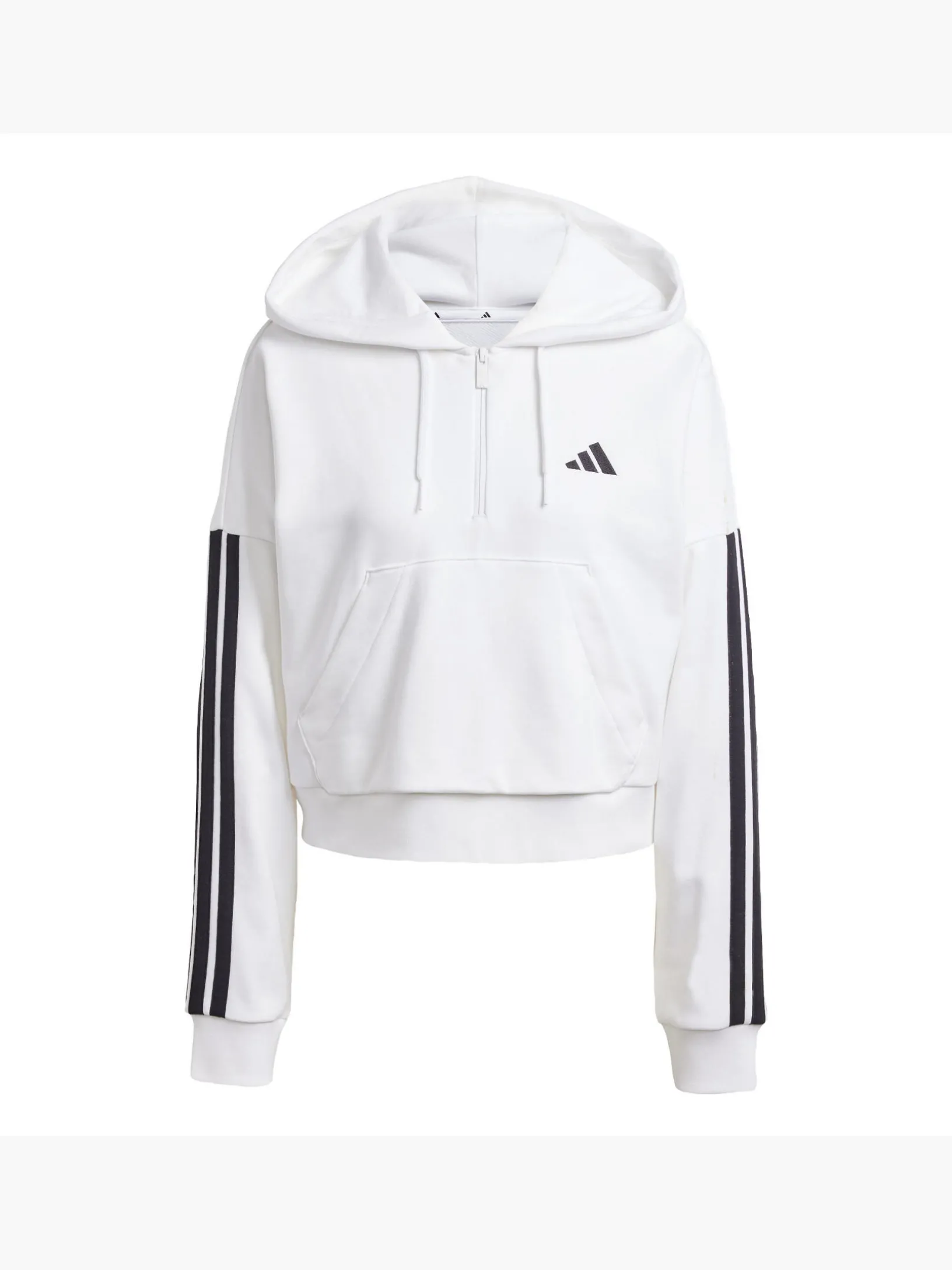 Essentials 3-Streifen French Terry Quarter-Zip Hoodie