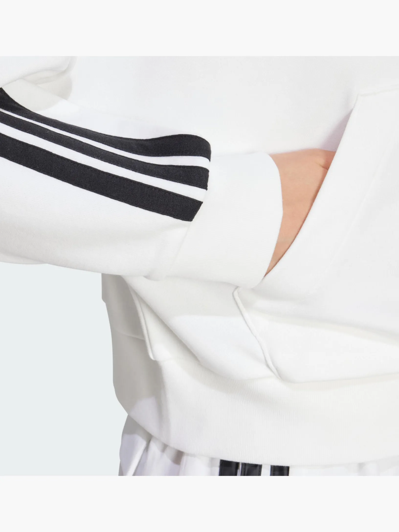 Essentials 3-Streifen French Terry Quarter-Zip Hoodie