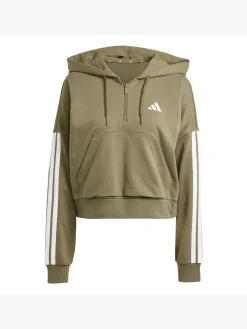 Essentials 3-Streifen French Terry Quarter-Zip Hoodie