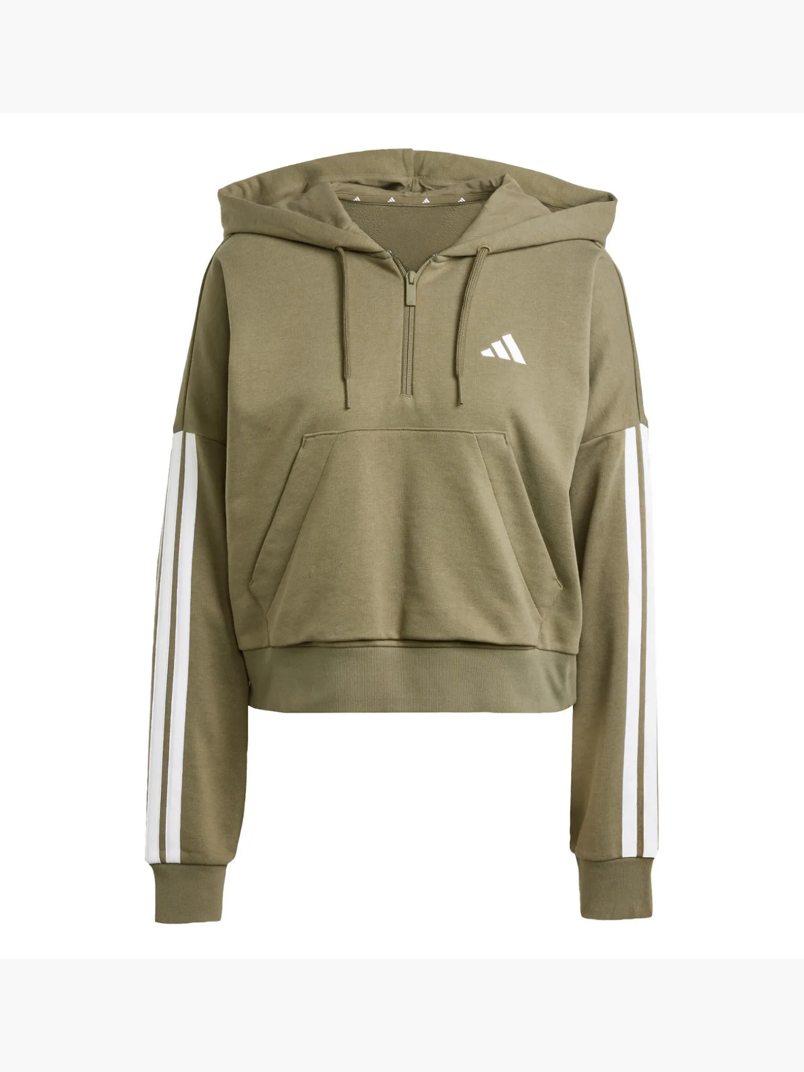 Essentials 3-Streifen French Terry Quarter-Zip Hoodie
