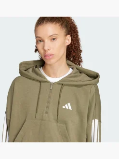 Essentials 3-Streifen French Terry Quarter-Zip Hoodie