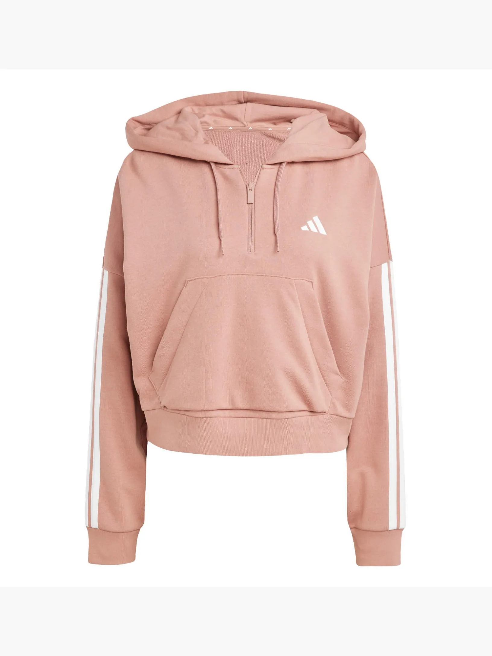 Essentials 3-Streifen French Terry Quarter-Zip Hoodie