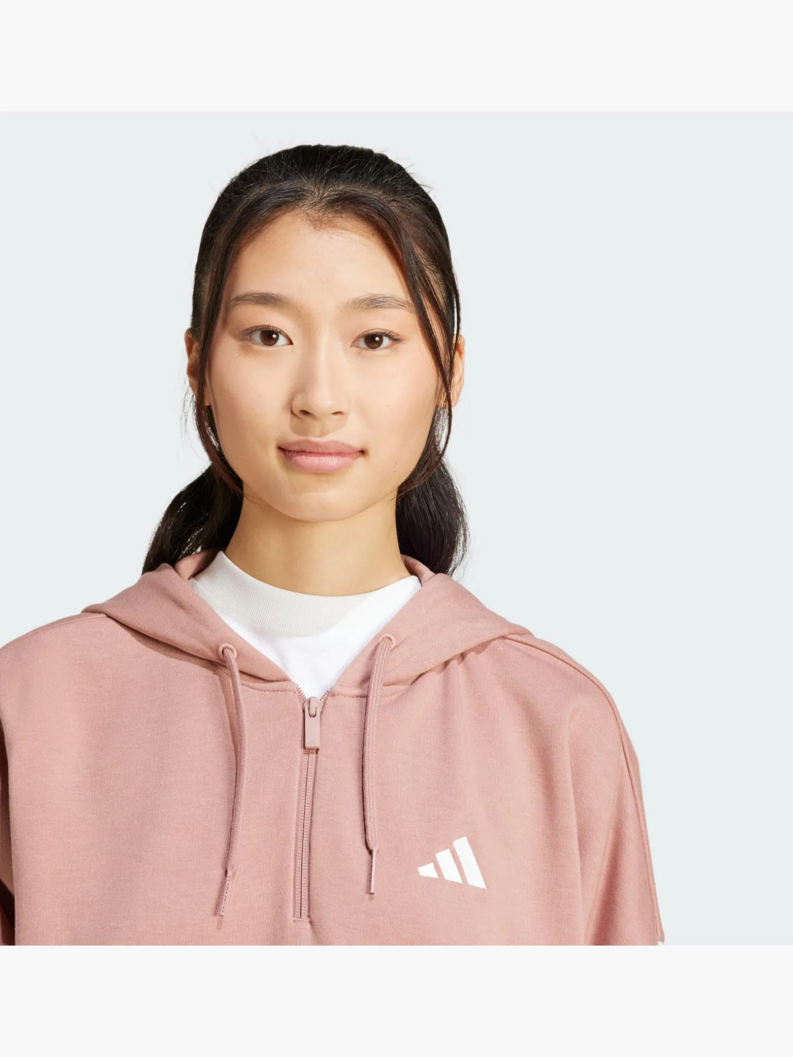 Essentials 3-Streifen French Terry Quarter-Zip Hoodie