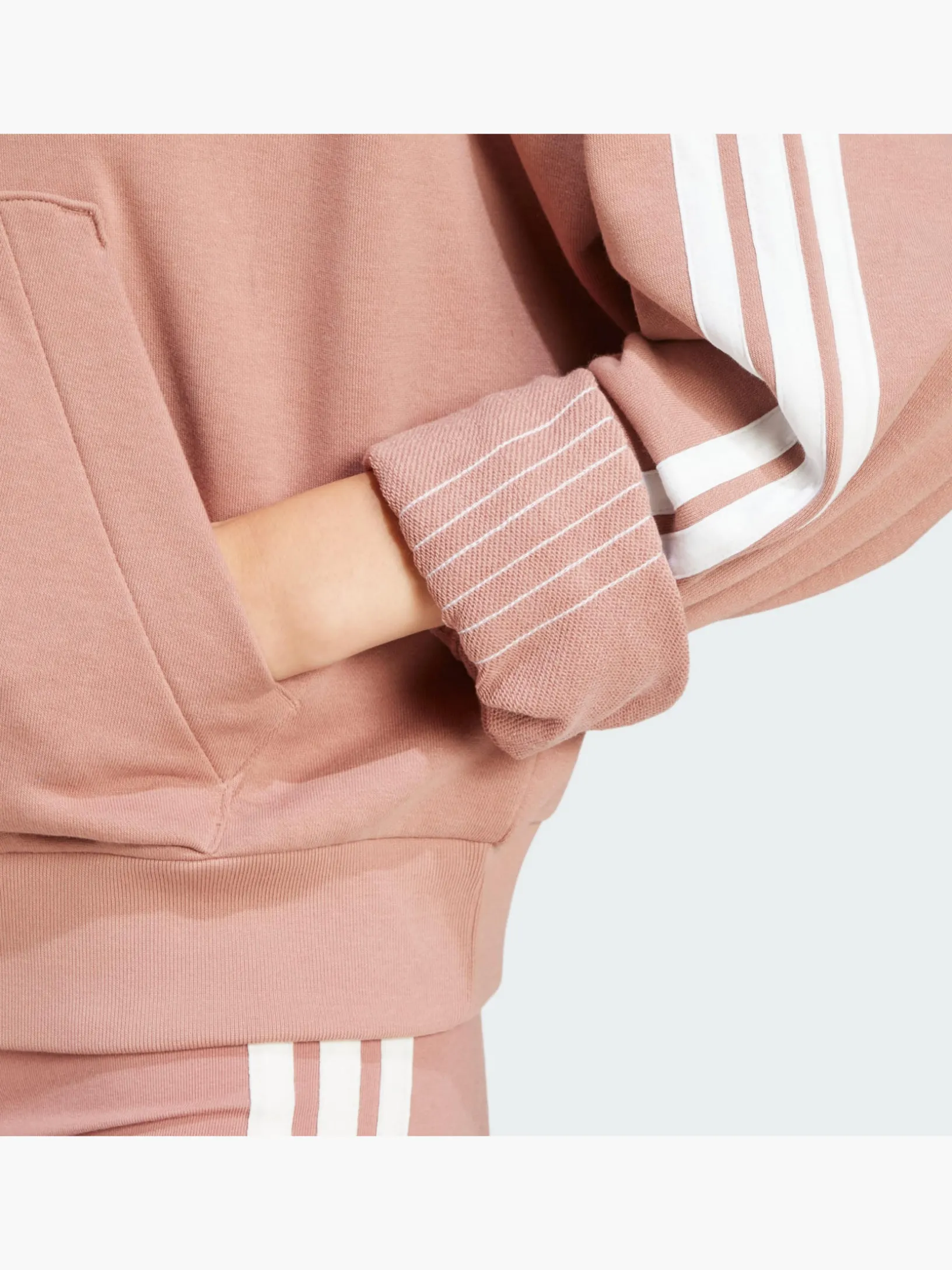 Essentials 3-Streifen French Terry Quarter-Zip Hoodie