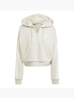 Essentials 3-Streifen French Terry Quarter-Zip Hoodie