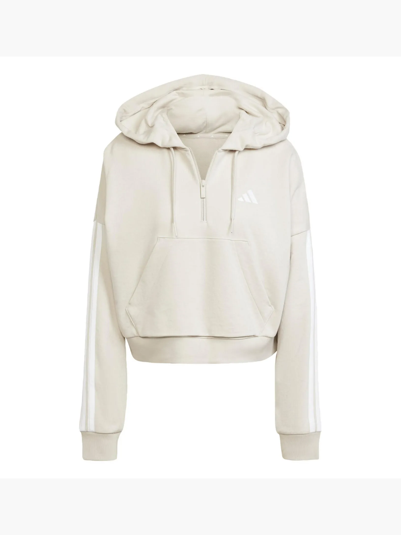 Essentials 3-Streifen French Terry Quarter-Zip Hoodie