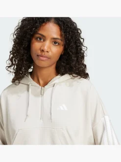 Essentials 3-Streifen French Terry Quarter-Zip Hoodie