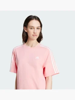 Essentials 3-Streifen Single Jersey Boyfriend T-Shirt-Kleid