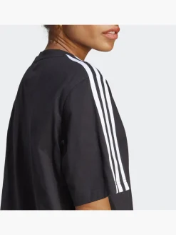 Essentials 3-Streifen Single Jersey Boyfriend T-Shirt-Kleid