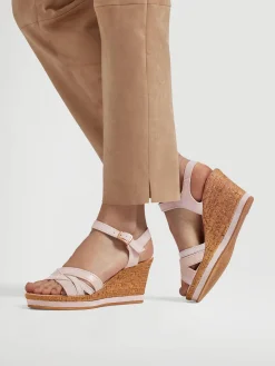 Leder Keilsandalette