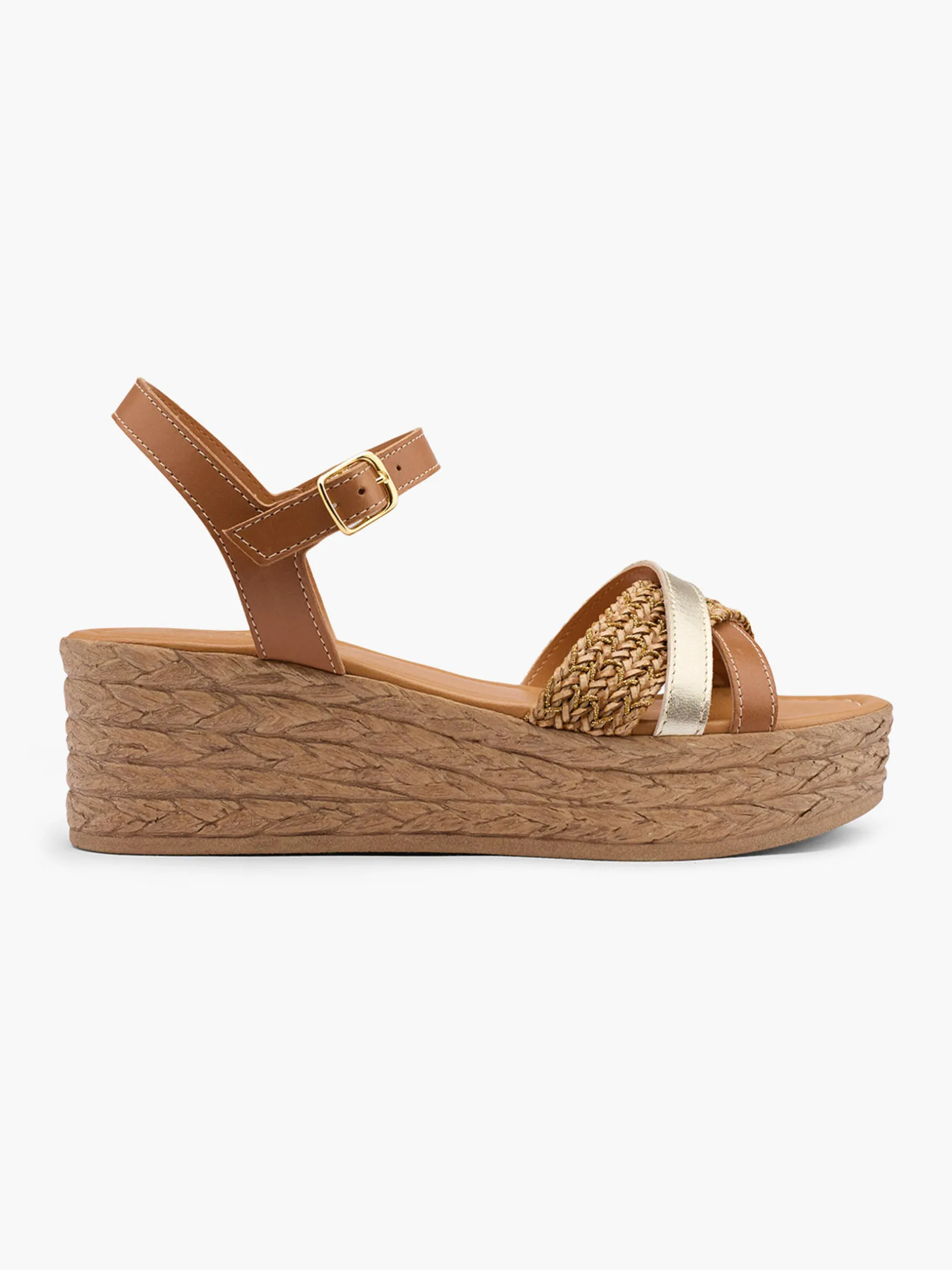 Leder Keilsandalette