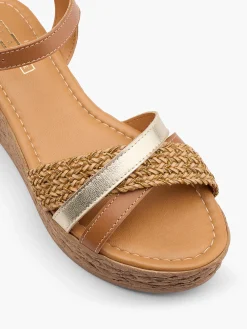 Leder Keilsandalette