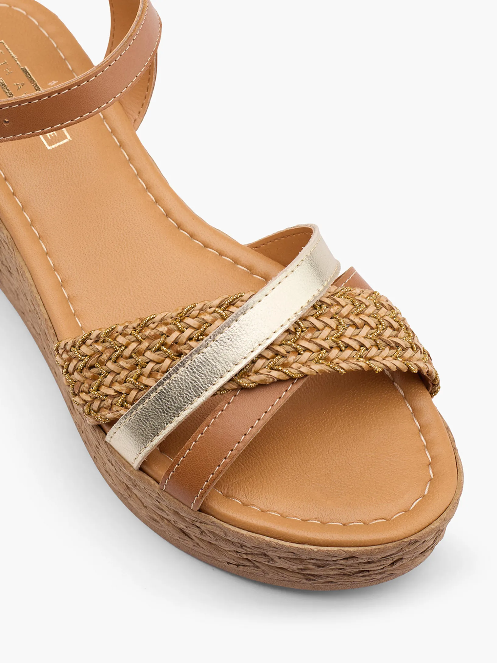 Leder Keilsandalette