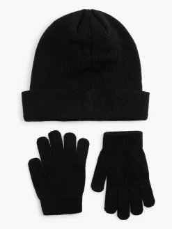 Set aus Handschuhen und Mütze